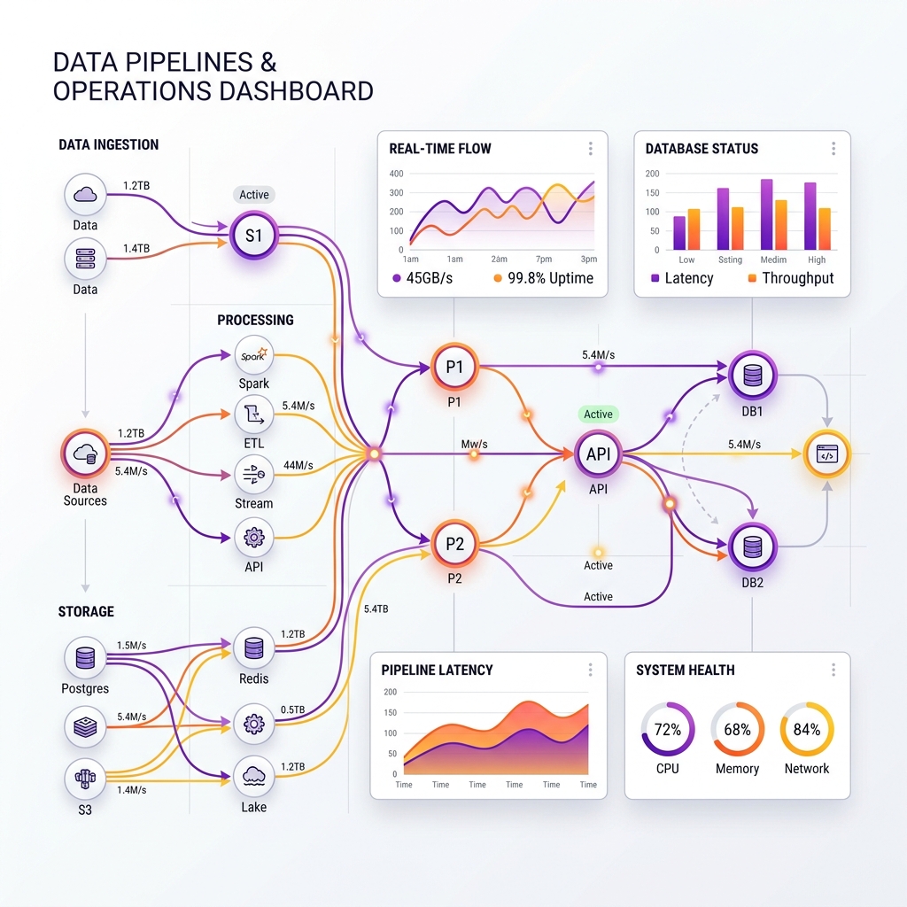 Flucent Technologies Data Pipelines and Ingestion Flows Diagram