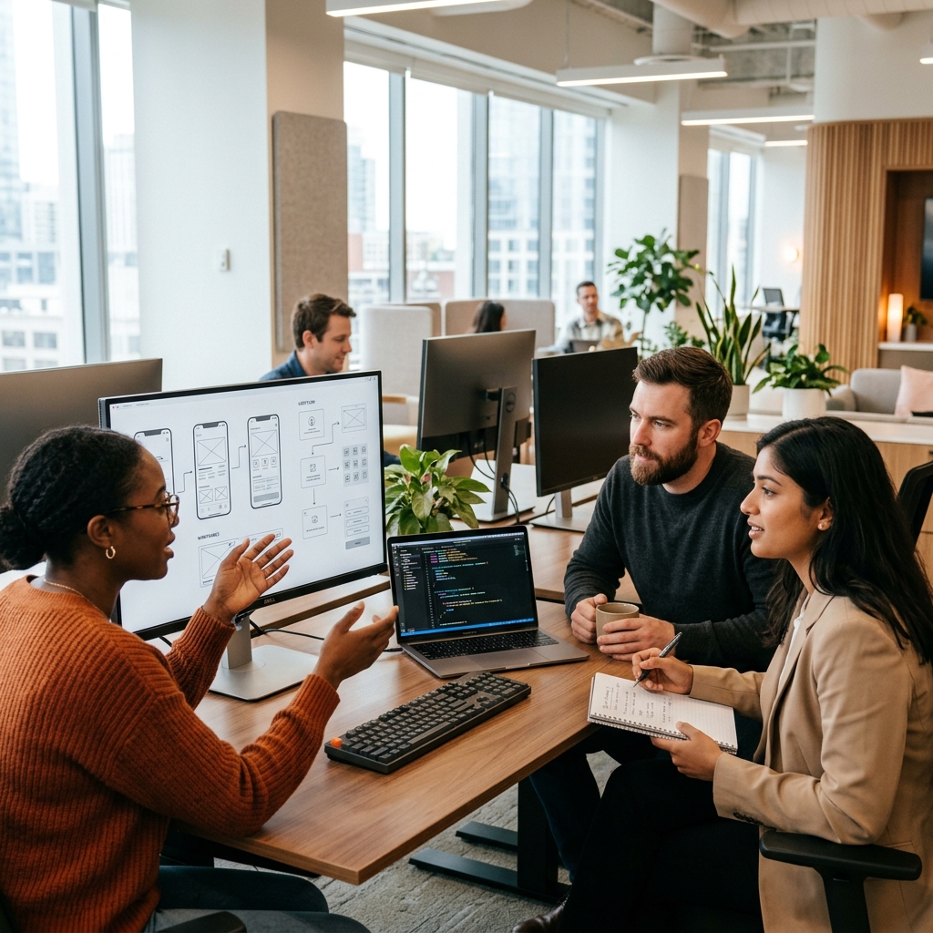 Flucent Technologies Software Engineers Collaborating